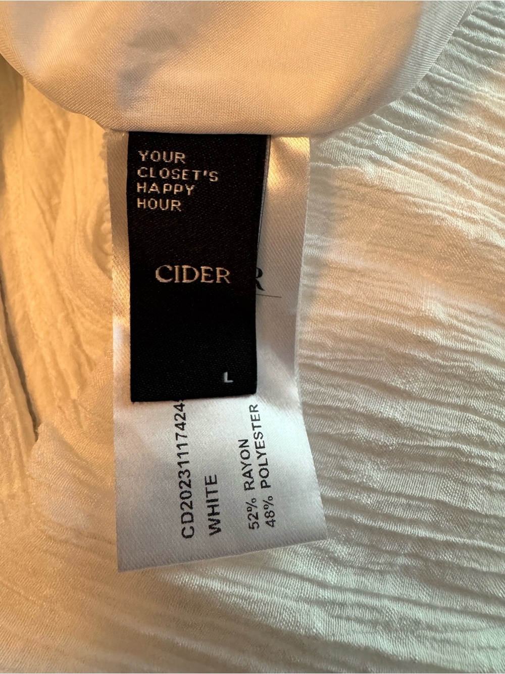 Cider White Maxi Dress with Smocked Bodice and Tassel Tie - Picture 6 of 8